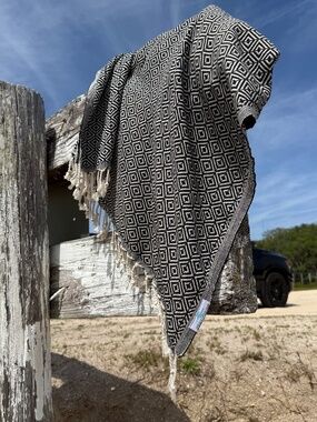 Sandbar Rag Black — Salt Rag™ Sand-Resistant Turkish Beach Towel